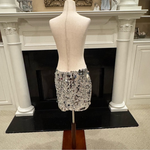 Gianni Bini Silver Sequin Mini Skirt – Size 8 (NWT) - Picture 7 of 9